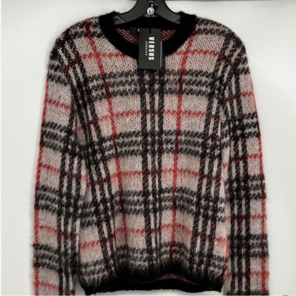NWT Versus Versace women's Sweater Black White Red 42 $595+AUTHENTIC